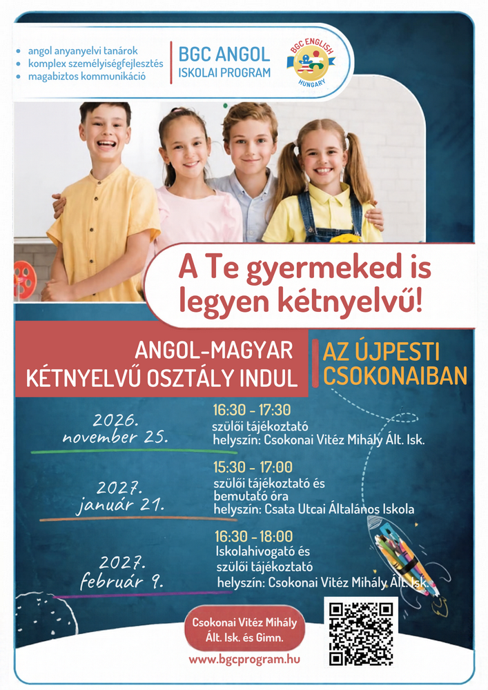 BGC angol kétnyelvű program plakát